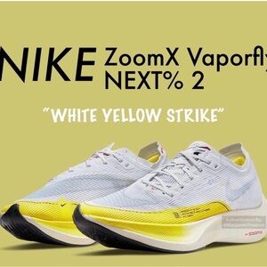 Nike ZoomX Vaporfly NEXT% 2 White and Yellow Shoes